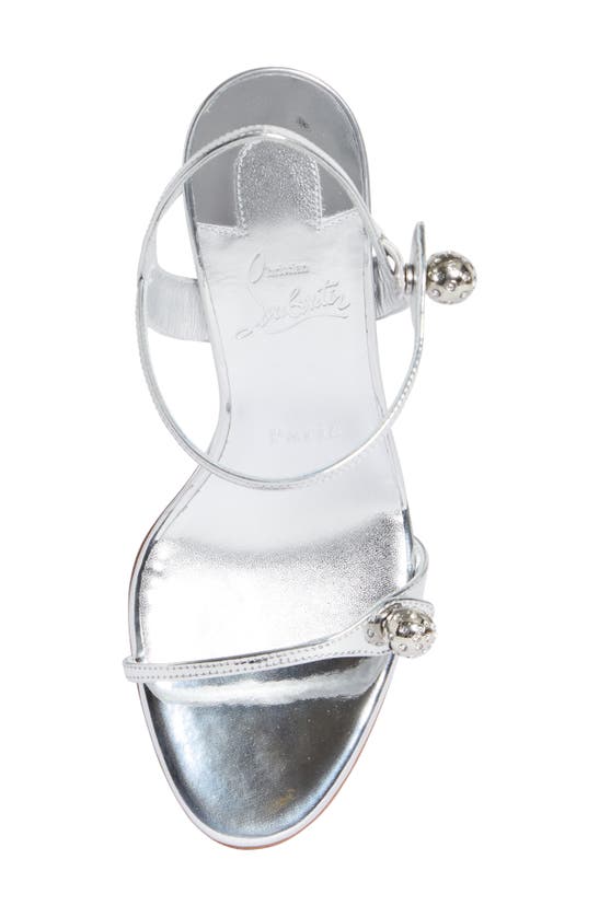 Shop Christian Louboutin Atmospheria Metallic Sandal In Silver