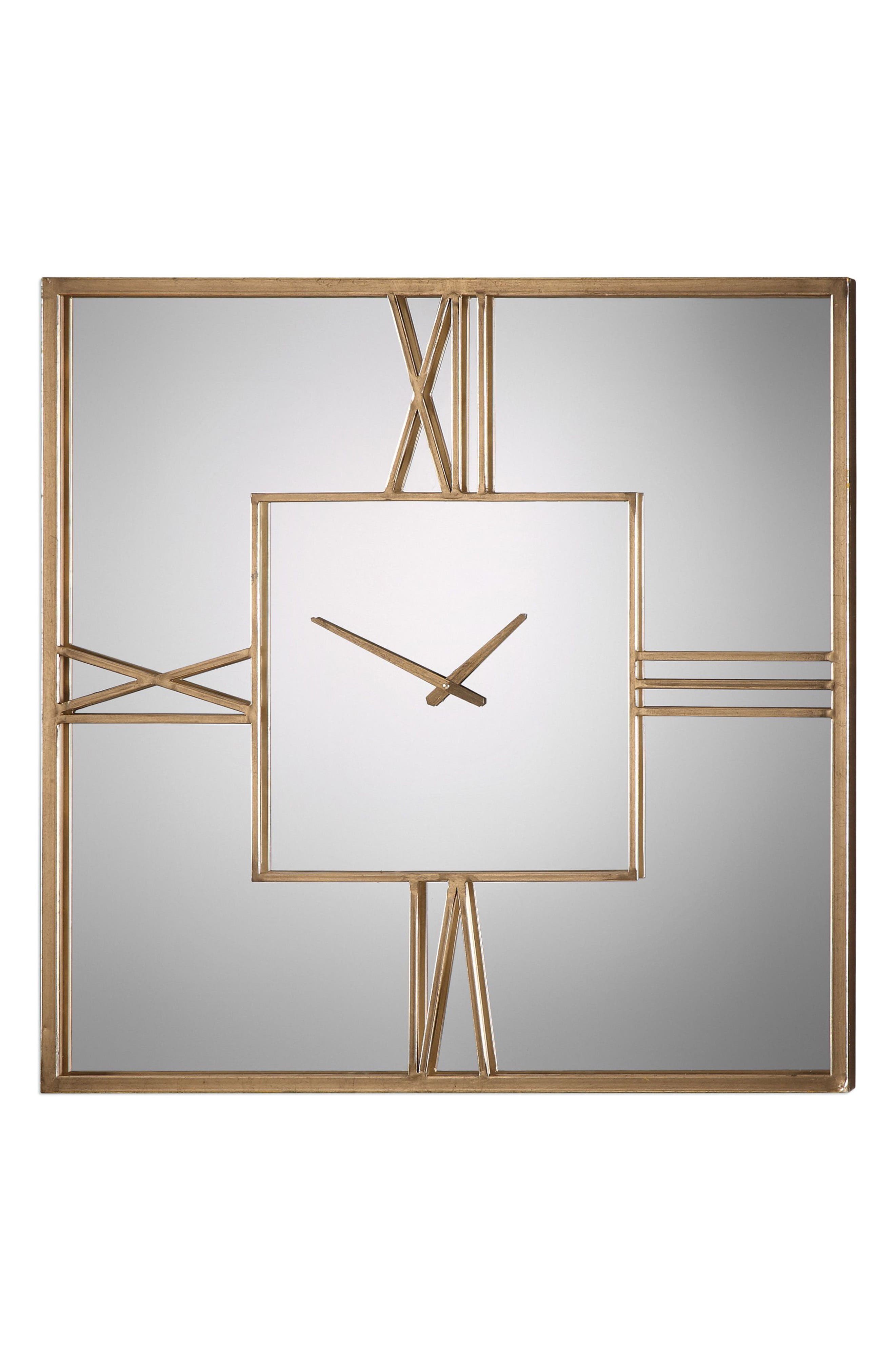 Uttermost Square Mirrored Wall Clock Nordstrom
