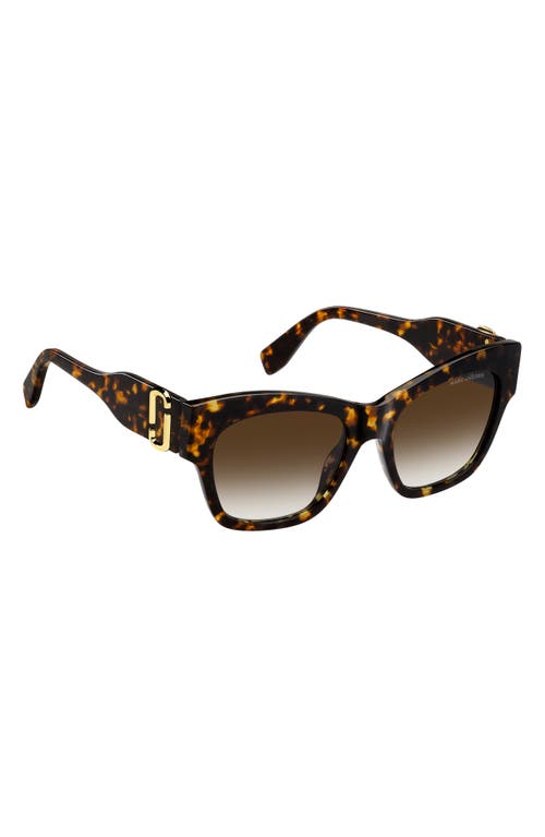 Marc Jacobs 54mm Gradient Rectangular Sunglasses In Havana/brown