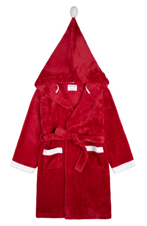 Petit Lem Kids' Holiday Plush Hooded Robe in Red 