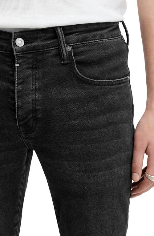 Allsaints Mens Washed Black Sid Skinny-leg Stretch-organic-cotton-blend Jeans