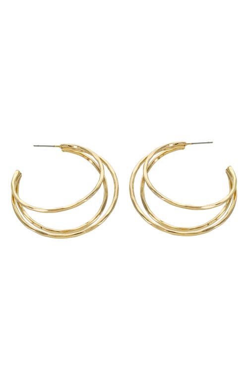 Panacea Gold Triple Hoop Earrings