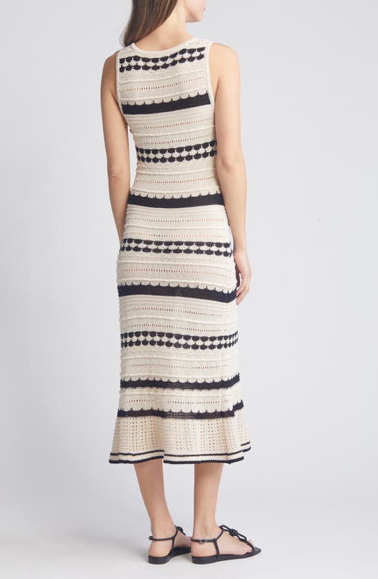 Shop Zoe And Claire V-neck Sleeveless Midi Sweater Dress In Natural