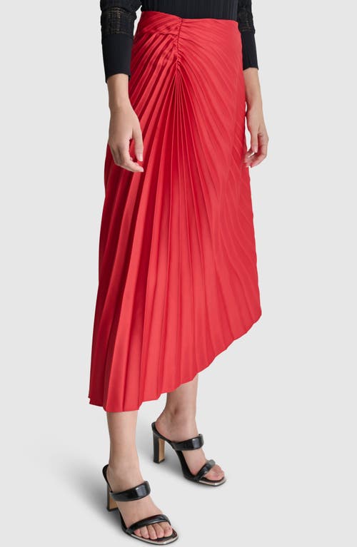 Dkny Asymmetrical Pleated Skirt In Red Light