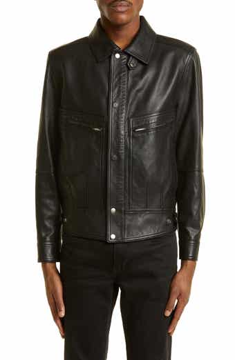 Saint laurent leather trucker 2025 jacket