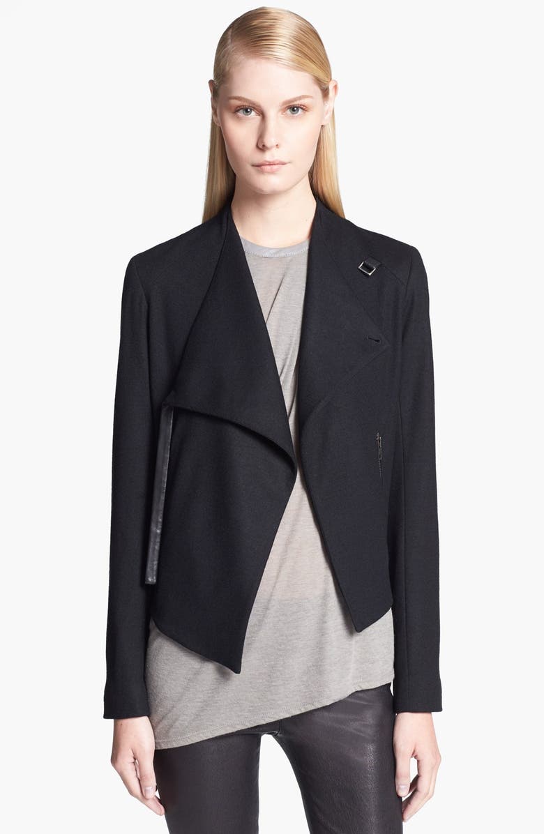 Helmut Lang 'Sonar Wool' Asymmetrical Drape Jacket | Nordstrom