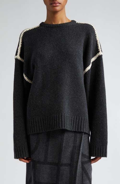 TOTEME Shell Stitch Trim Wool, Cashmere & Cotton Sweater at Nordstrom,