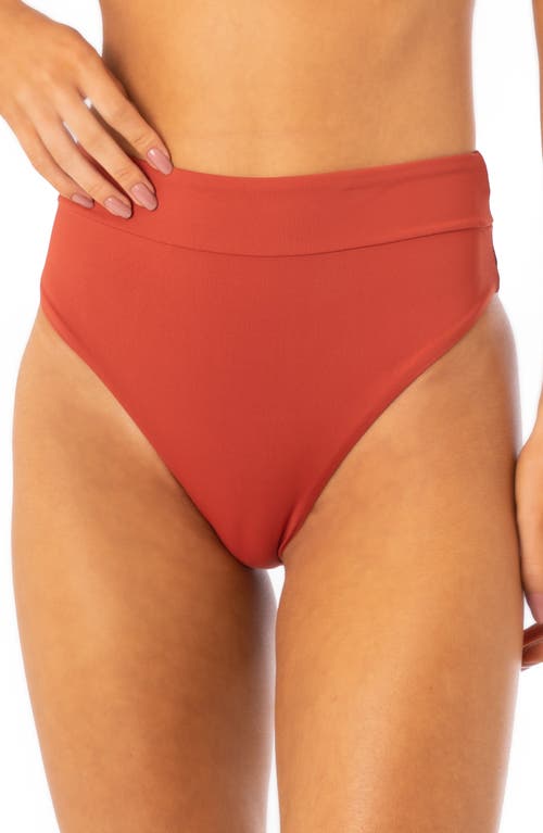 Suzy Q Reversible High Waist Bikini Bottoms in Red