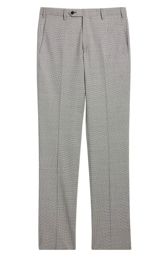 Shop Zanella Parker Classic Wool Sharkskin Dress Pants In Light Grey