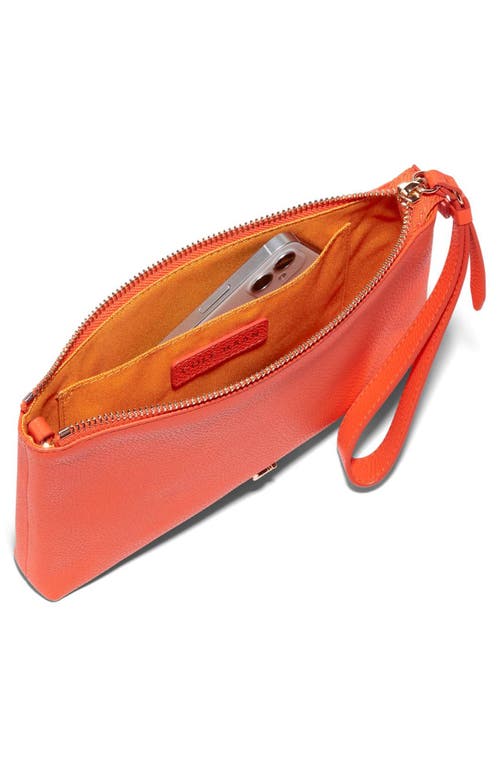 Shop Cole Haan Essential Leather Wristlet In Nasturtium