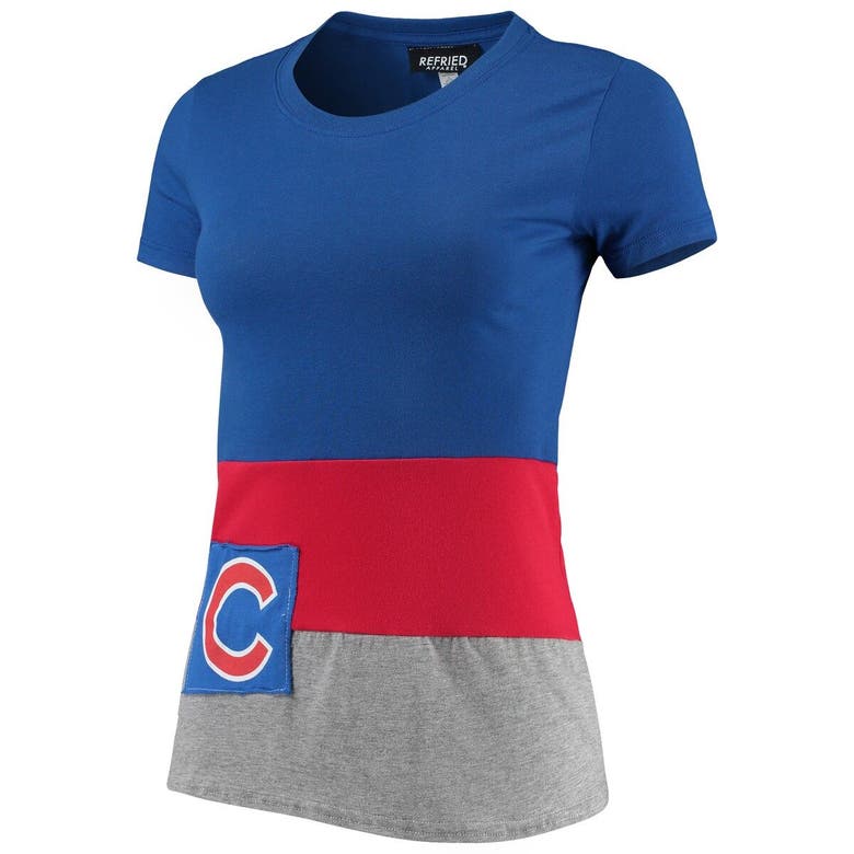 Men's Royal/Red Chicago Cubs Solid V-Neck T-Shirt