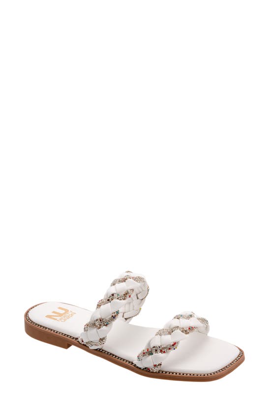 Lady Couture Sunny Embellished Slide Sandal In White