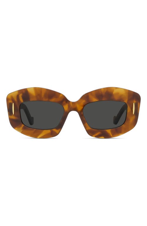 Loewe Silver Screen 49mm Rectangular Sunglasses in Havana at Nordstrom