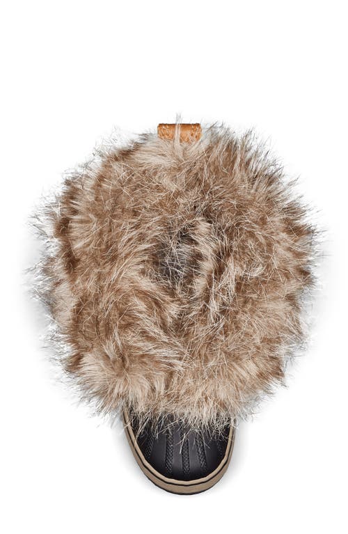 Sorel Joan Of Arctic Faux Fur Waterproof Snow Boot In Camel Brown/black