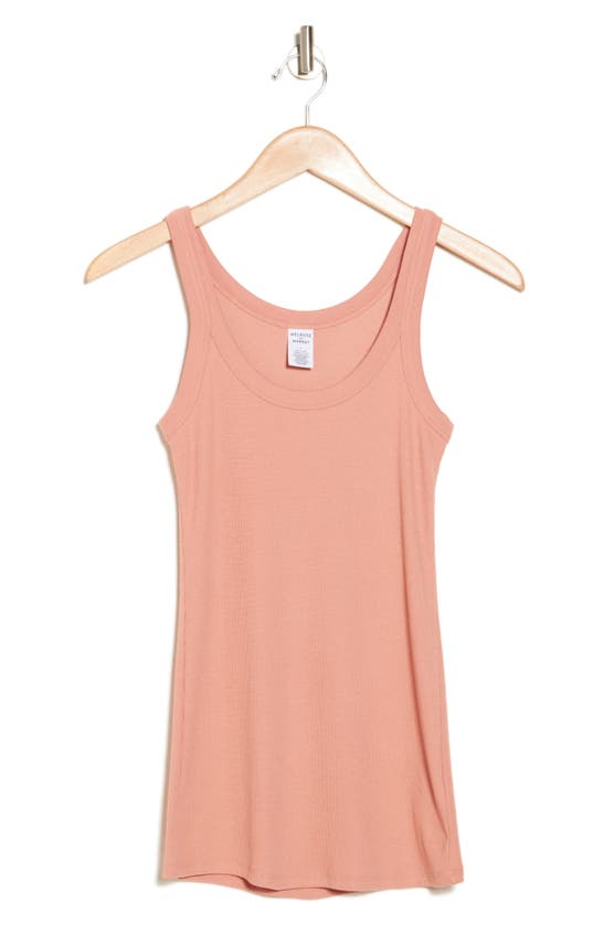 Shop Melrose And Market Rib Scoop Neck Tank In Pink Dawn