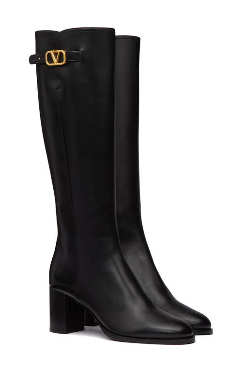 Valentino Garavani Vlogo Signature Knee High Boot In Nero