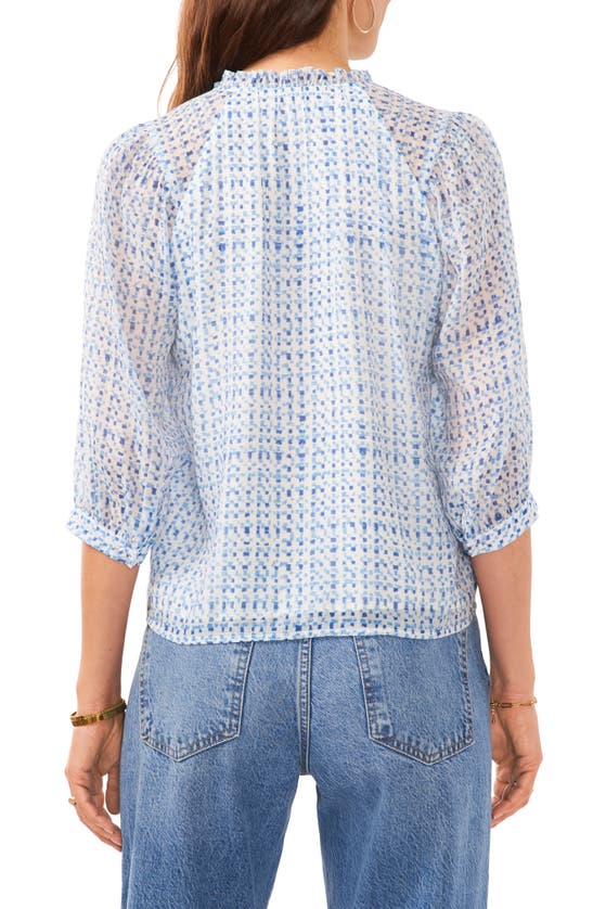 Shop Vince Camuto Balloon Sleeve Peasant Top In Airy Blue