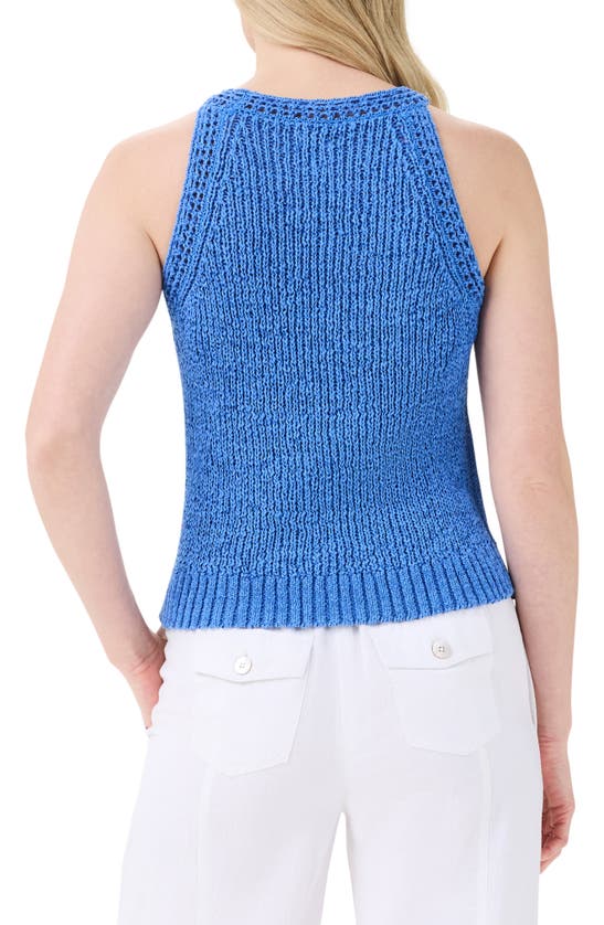 Shop Nic + Zoe Nic+zoe Openwork Sweater Tank In True Blue