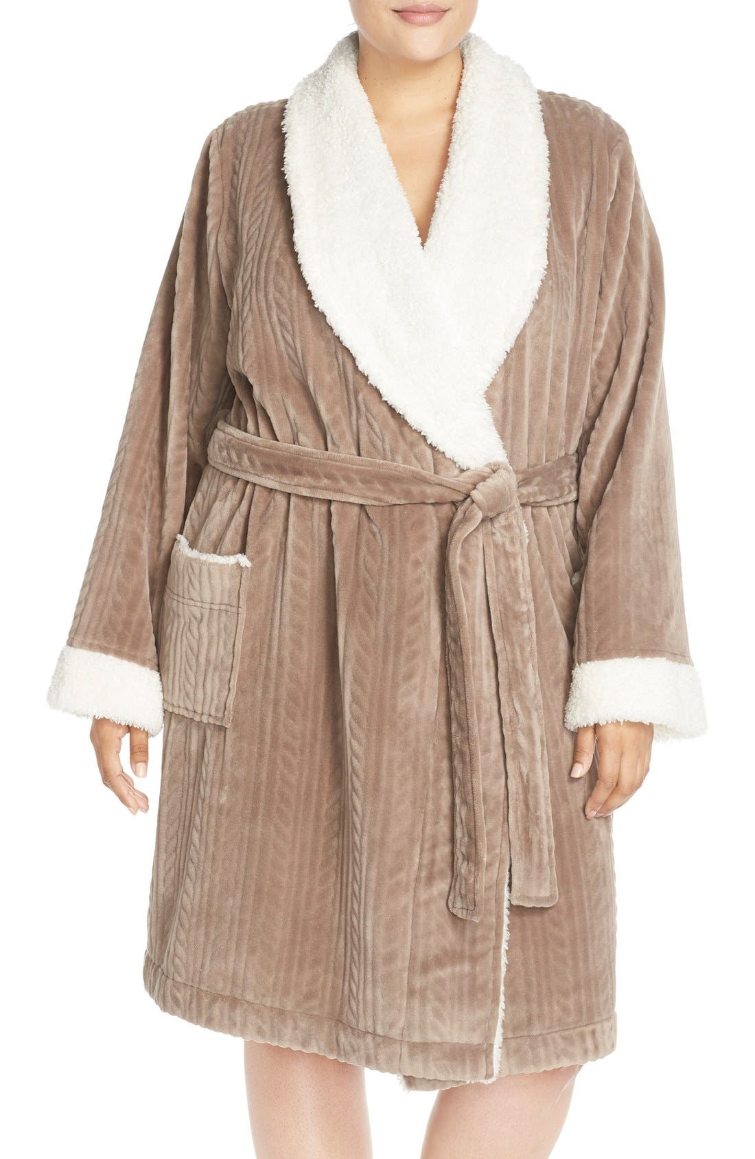 Nordstrom Lingerie Cable Knit Plush Robe (Plus Size) Nordstrom