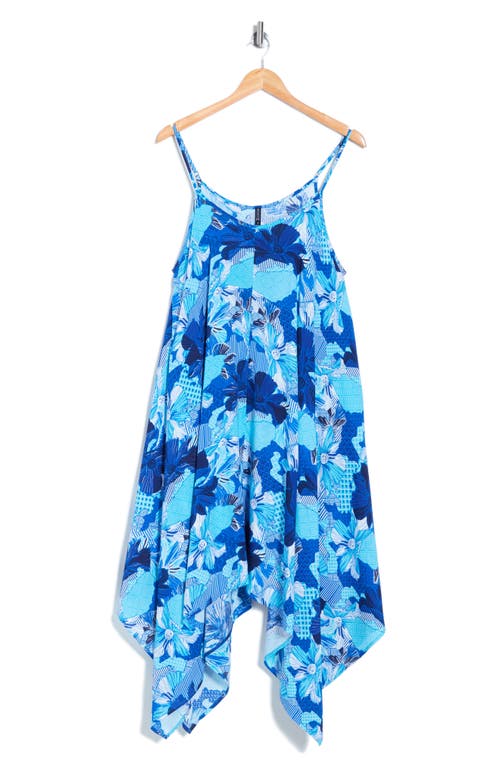 Shop Boho Me Print Handkerchief Hem Maxi Dress In Patch Blue