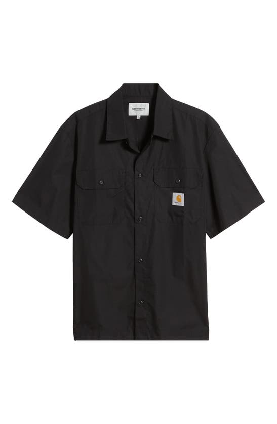 Shop Carhartt Craft Short Sleeve Button-up Shirt In Black