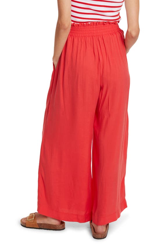 Shop Cache Coeur Sahel Smocked Twill Maternity Pants In Coral