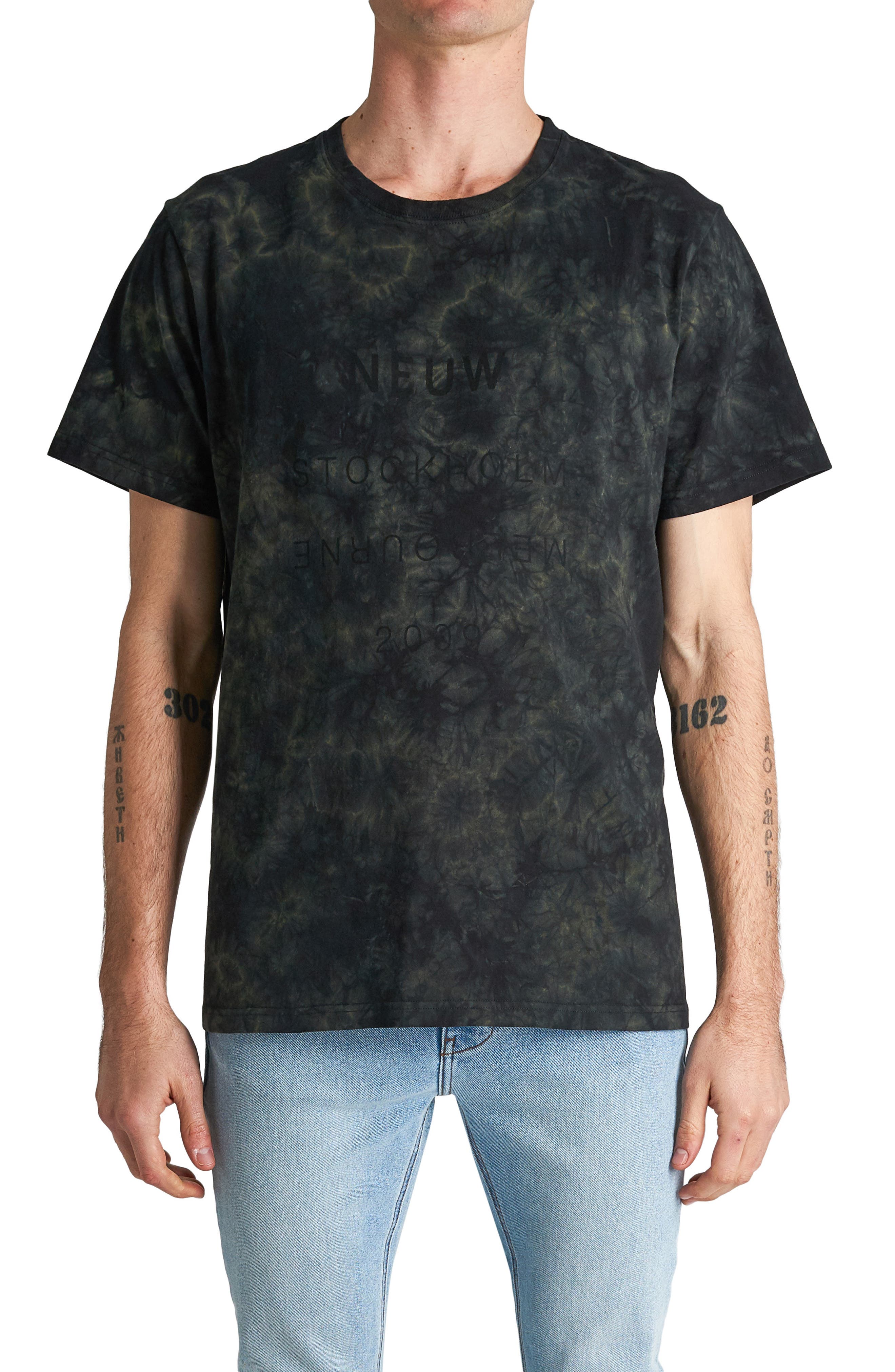 black acid wash graphic tee