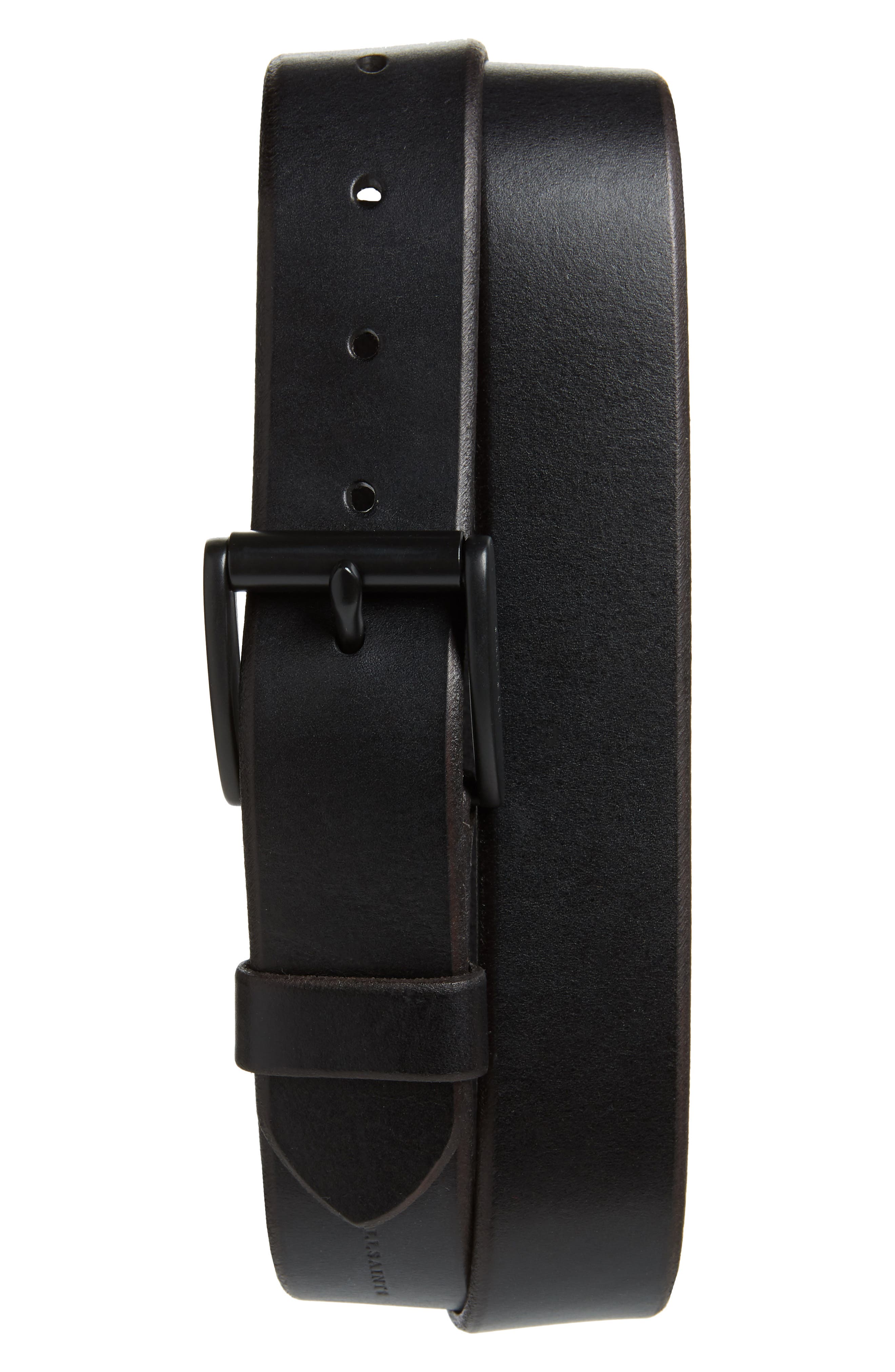 ALLSAINTS 38MM BEVELED LEATHER STRAP WATCH,722947259326