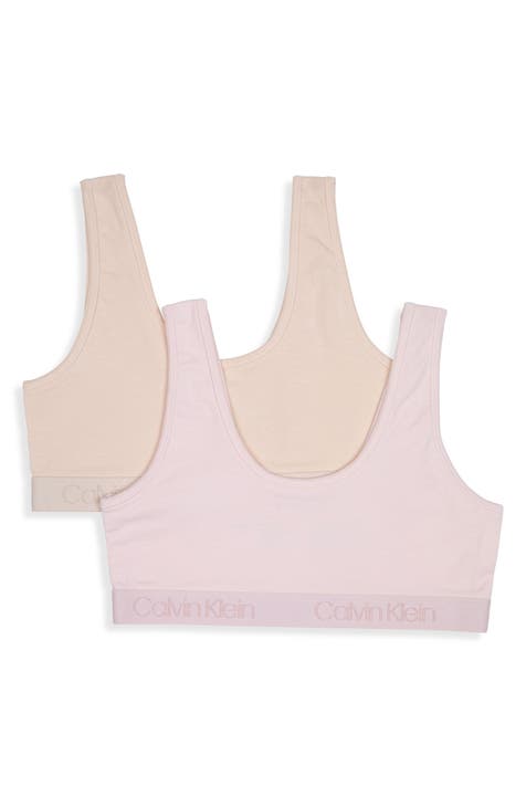 Calvin Klein Girls' Bandeau Bra, White/Heather Grey - 2 Pack, Small :  : Clothing, Shoes & Accessories