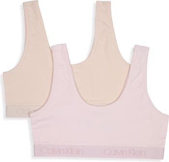 Calvin Klein - Girls White Cotton Bralettes (2 Pack