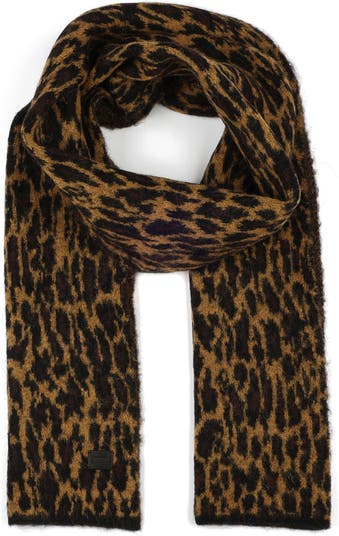 AllSaints Leopard Brushed Jacquard Knit Scarf