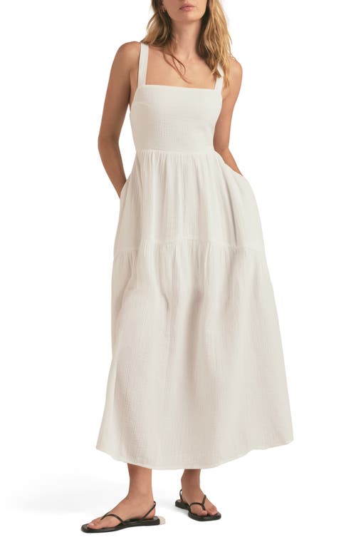 Favorite Daughter The Go To Tiered Bow Cotton Gauze Sundress White at Nordstrom,