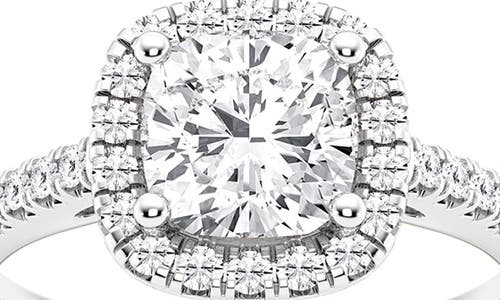 Badgley Mischka Collection Cushion Cut Lab Created Diamond Halo Ring In Platinum