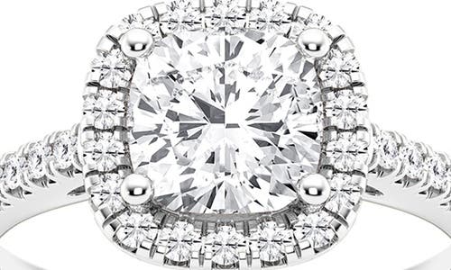 Shop Badgley Mischka Collection Cushion Cut Lab Created Diamond Halo Ring In Platinum