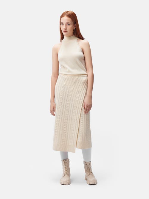 Gobi Mongolian Cashmere Organic Color Cashmere Turtleneck Top In Off White