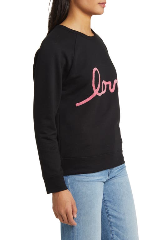 CASLON CASLON® LOVE METALLIC COTTON BLEND GRAPHIC SWEATSHIRT