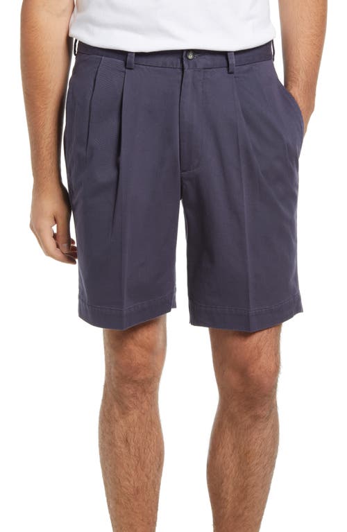 Charleston Khakis Pleated Chino Shorts in Navy
