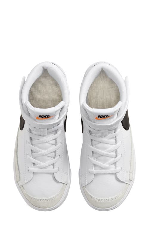 Shop Nike Kids' Blazer Mid '77 High Top Sneaker In White/black/orange