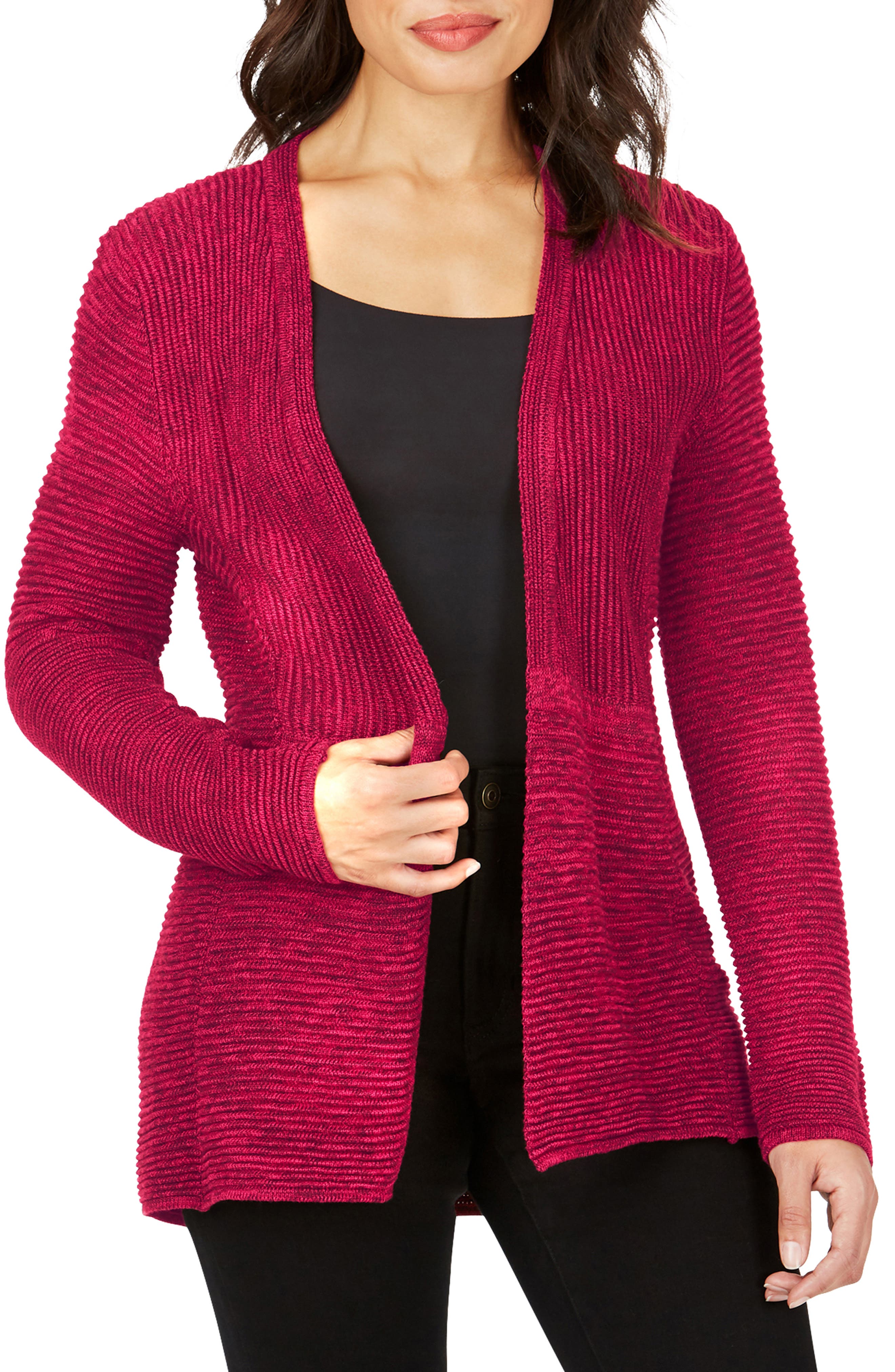 red sweater jacket womens