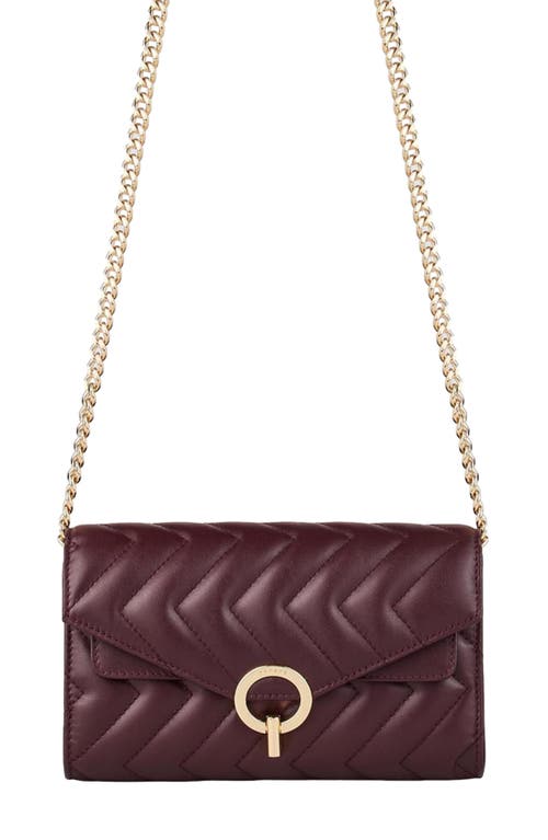 Shop Sandro Leather Crossbody Clutch Bag In Bordeaux