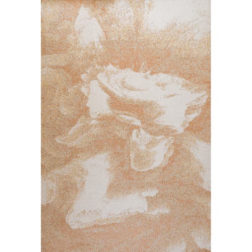 Jonathan Y Petalo Abstract Two-tone Modern Area Rug In Orange/beige/cream