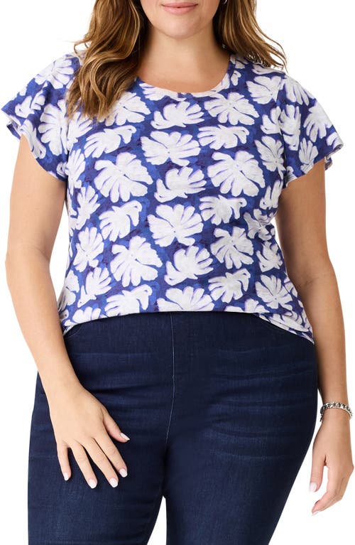 NZT BY NIC+ZOE NZT BY NIC+ZOE SHADOW PALM FLUTTER SLEEVE T-SHIRT 