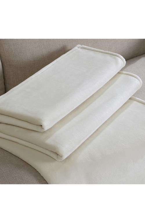 Shop Calvin Klein Core Plush Blanket In Beige/tan