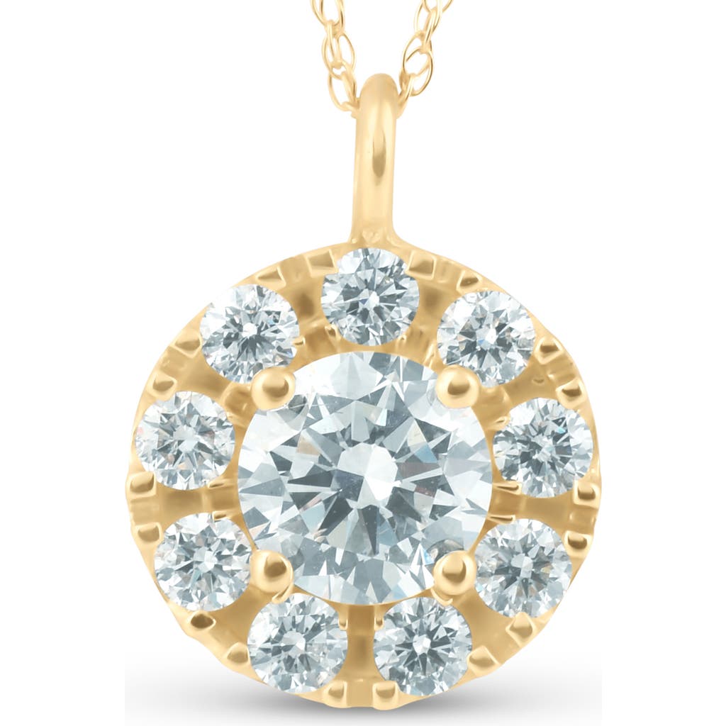 Bliss Diamond 14k Gold 1 1/2ct Circle Round Lab Grown Diamond Pendant Necklace In 14k Yellow Gold