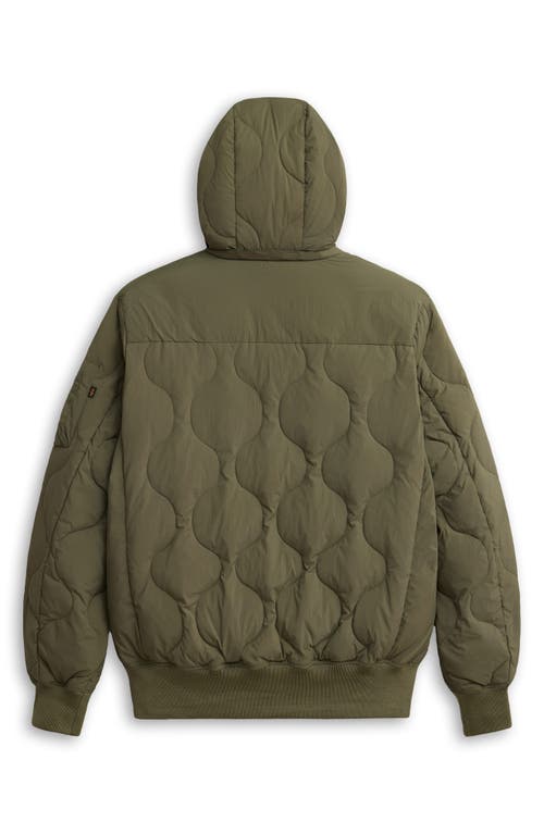 Shop Alpha Industries Lightweight Quilted Water Resistant Down Jacket In Green