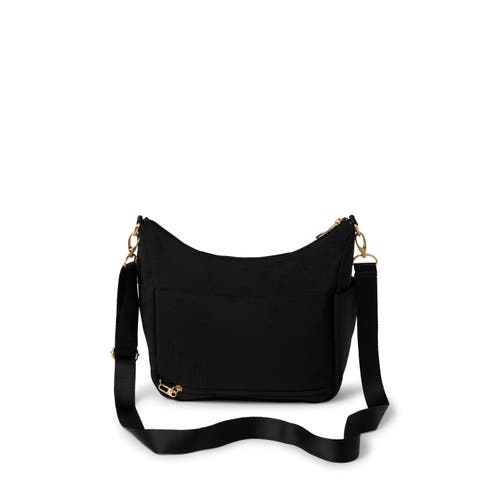 Baggallini Modern Everywhere Hobo Crossbody Bag With Wristlet In Black With Gold Hardware