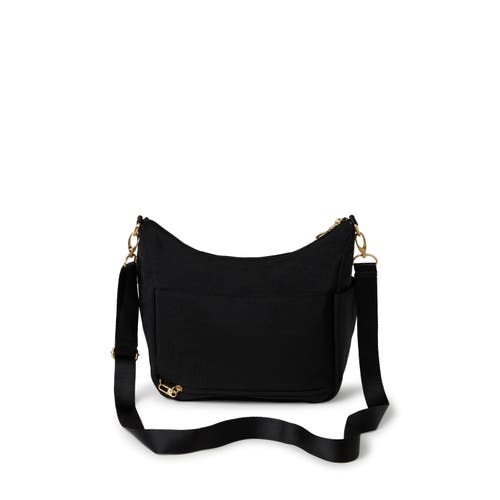 Shop Baggallini Modern Everywhere Hobo Crossbody Bag With Wristlet In Black With Gold Hardware