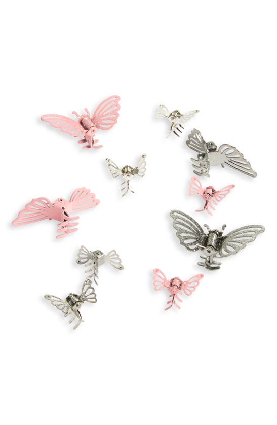Shop Capelli New York Set Of 10 Butterfly Clips In Pink Combo