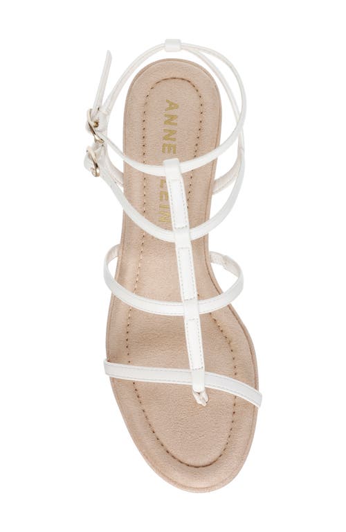 Shop Anne Klein Seville Cage Sandal In White Smooth