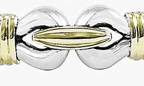 Lagos 18k Yellow Gold And Sterling Silver Derby Fluted Rope Bracelet In Silver/gold